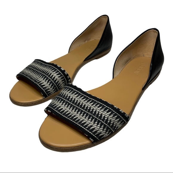 J. Crew Factory Morgan Woven D’Orsay Flats Black 6.5 - Picture 1 of 15